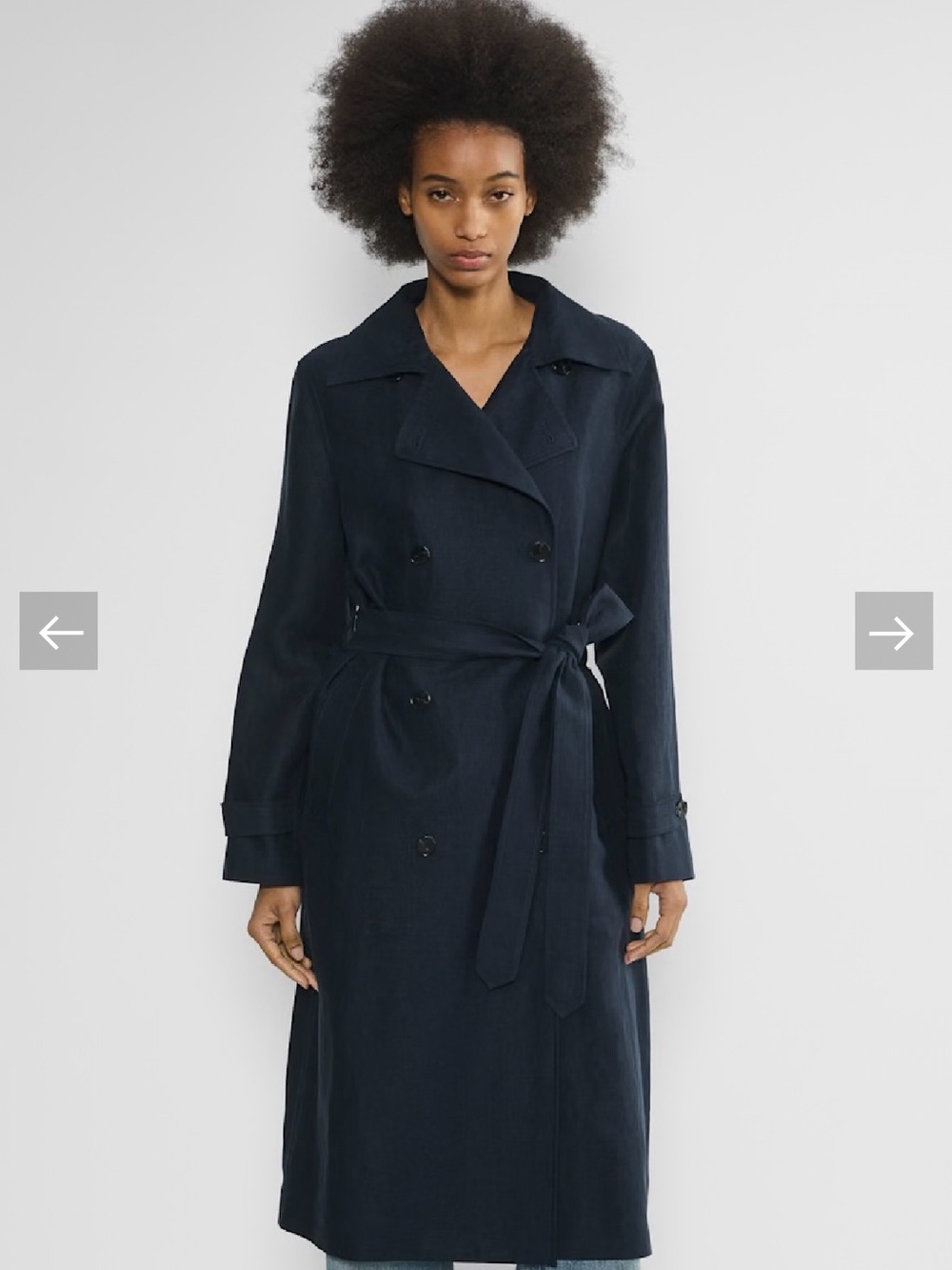 Aritizia Labyrinth trench coat - navy CruiseLinen